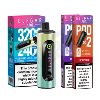 Elf Bar 4 in 1 Pod Kit + 2 Pods Bundle Pack